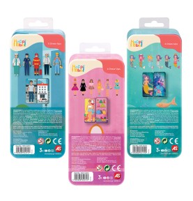 HappiHobbi Magnet Tins City Heroes  Fashion Girl  Mermaid Princess Εκπαιδευτικοί Χάρτινοι Μαγνήτες