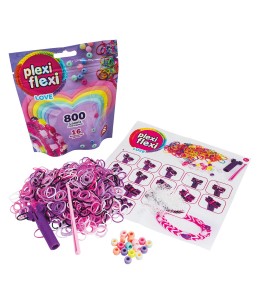 AS Plexi Flexi Love Σακουλάκι Με 800 Λαστιχάκια & 16 Αξεσουάρ Για Ηλικίες 5 Χρονών