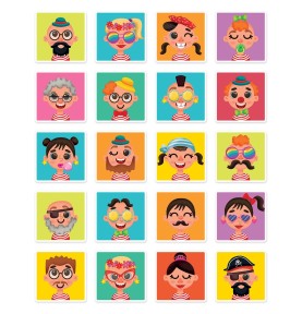 HappiHobbi Αστεία Πρόσωπα 55 Εκπαιδευτικοί Χάρτινοι Μαγνήτες Για 3 Χρονών