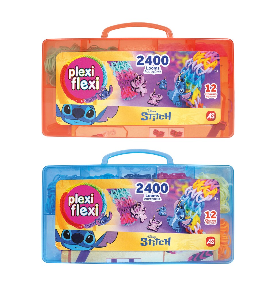Plexi Flexi Disney Stitch Θήκη Με 2400 Λαστιχάκια & 12 Αξεσουάρ (1080-25578)
