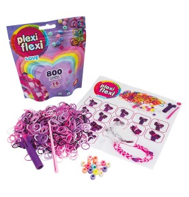 AS Plexi Flexi Love Σακουλάκι Με 800 Λαστιχάκια & 16 Αξεσουάρ (1080-25572)