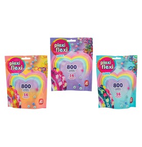 AS Plexi Flexi Love Σακουλάκι Με 800 Λαστιχάκια & 16 Αξεσουάρ (1080-25572)