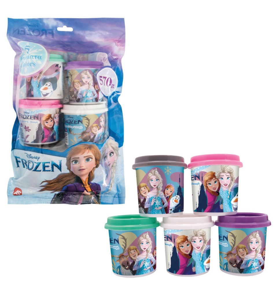 AS Πλαστελίνη Disney Frozen Σακουλάκι Με 5 Βαζάκια Και Καπάκια Καλουπάκια 570gr (1045-03608)