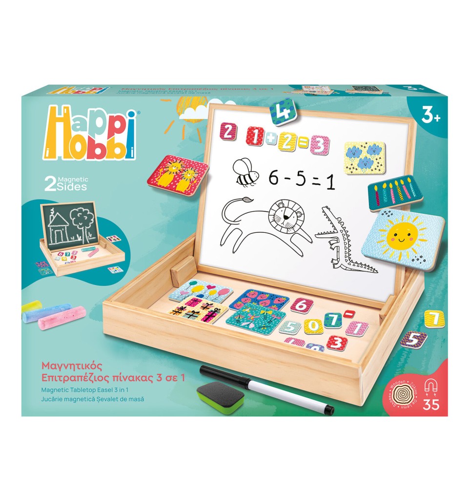 HappiHobbi Magnet Ξύλινος Μαγνητικός Επιτραπέζιος Πίνακας (1029-64086)