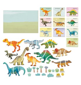 HappiHobbi Δεινόσαυροι 45 Εκπαιδευτικοί Χάρτινοι Μαγνήτες (1029-64082)