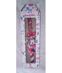 Πασχαλινή Λαμπάδα Minnie Mouse σε Κουτί Δώρου - Παιδική Χειροποίητη