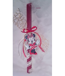 Πασχαλινή Λαμπάδα Minnie Mouse σε Κουτί Δώρου - Παιδική Χειροποίητη