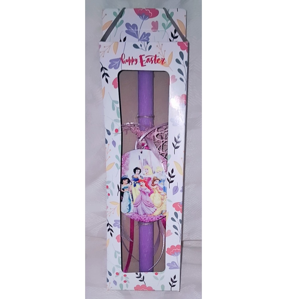 Πασχαλινή Λαμπάδα Disney Princesses σε Κουτί Δώρου - Παιδική Χειροποίητη