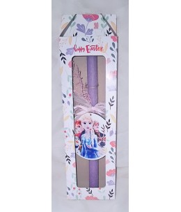 Πασχαλινή Λαμπάδα Frozen σε Κουτί Δώρου – Με Ξύλινο Διακοσμητικό