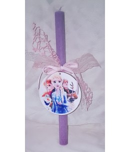 Πασχαλινή Λαμπάδα Frozen σε Κουτί Δώρου – Με Ξύλινο Διακοσμητικό
