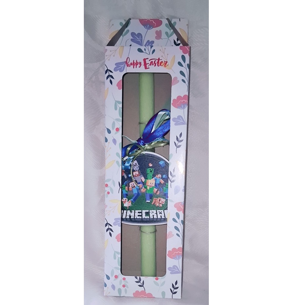 Πασχαλινή Λαμπάδα Minecraft σε Κουτί Δώρου – Κλασική Παιδική Επιλογή