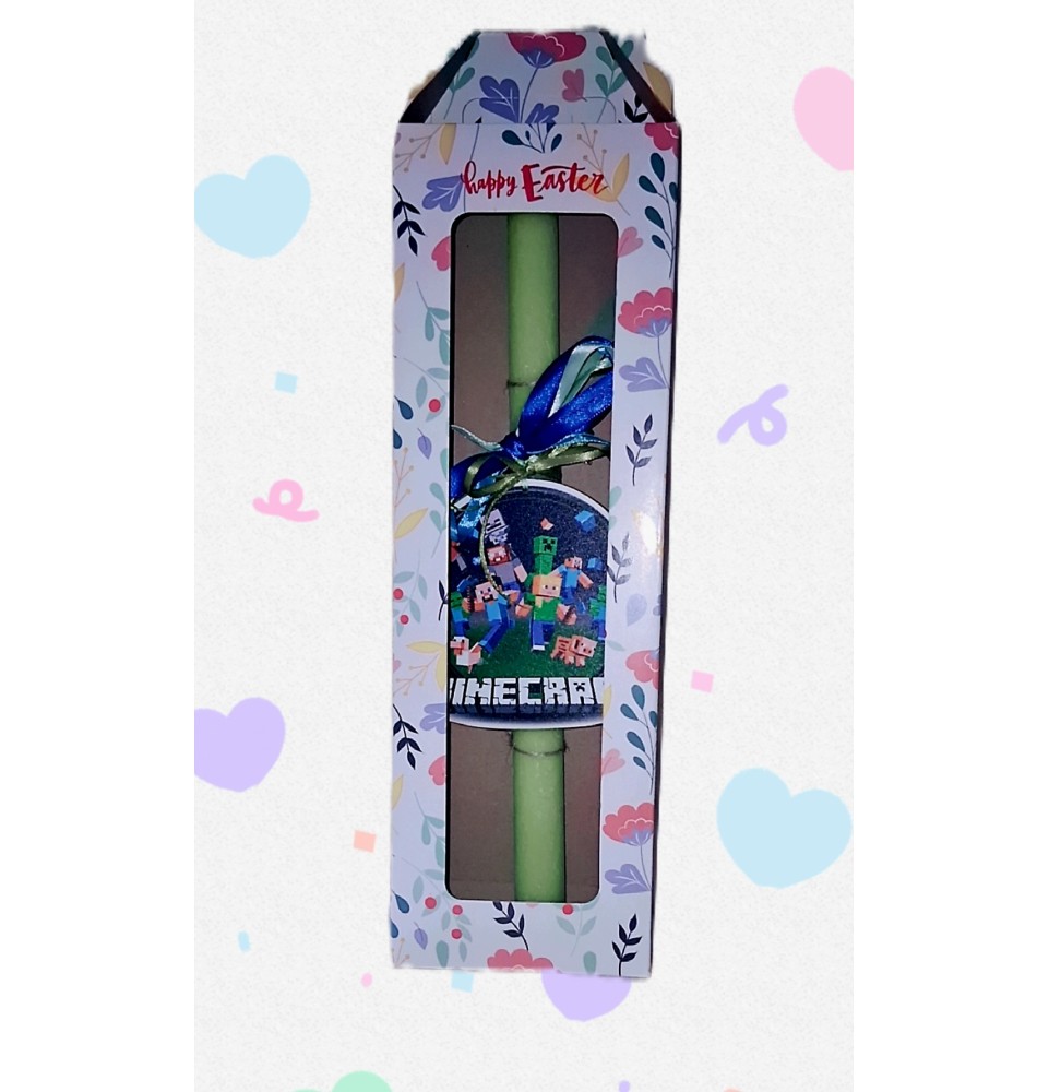 Πασχαλινή Λαμπάδα Minecraft σε Κουτί Δώρου – Κλασική Παιδική Επιλογή