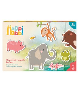 HappiHobbi Ζωάκια 45 Εκπαιδευτικοί Χάρτινοι Μαγνήτες (1029-64076)