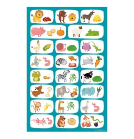 HappiHobbi Animals 45 Educational Paper Magnets (1029-64076)
