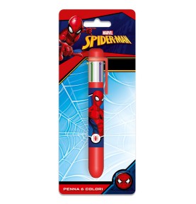 Spiderman Στυλό Ballpoint 6 Χρωμάτων