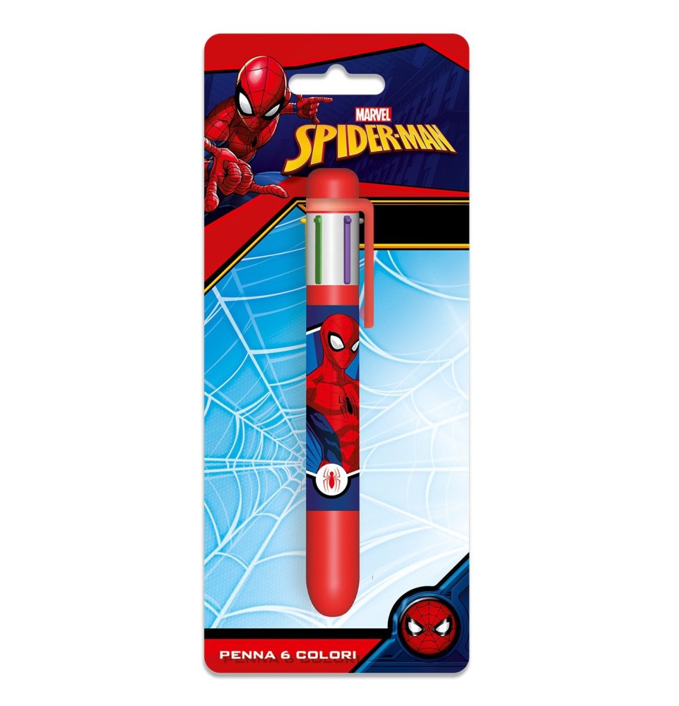 Spiderman Στυλό Ballpoint 6 Χρωμάτων