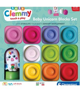 Soft Clemmy Σετ 10 Μαλακά Τουβλάκια & Φιγουράκι Μονόκερος Για 6M+ (1033-17630)