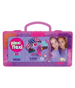 Plexi Flexi Best Friends Forever Θήκη Με 2400 Λαστιχάκια - ροζ θήκη μπροστά όψη