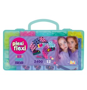 Plexi Flexi Best Friends Forever Θήκη Με 2400 Λαστιχάκια - γαλάζια θήκη μπροστά όψη