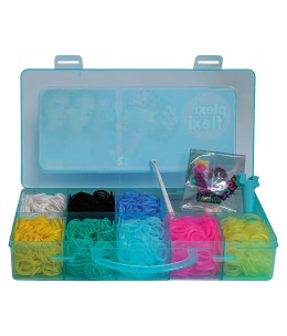 Plexi Flexi Best Friends Forever Θήκη Με 2400 Λαστιχάκια - γαλάζια θήκη ανοιχτή