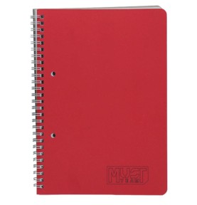 Τετράδιο Σπιράλ 17x25 Must Craft 2 Θεμάτων 4 Χρώματα - κόκκινο