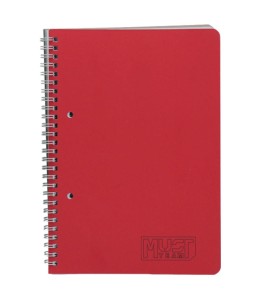 Τετράδιο Σπιράλ 17x25 Must Craft 2 Θεμάτων 4 Χρώματα - κόκκινο