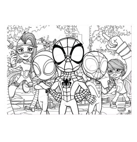 Παζλ 4 Σε 1 Spidey And His Amazing Friends - παζλ χρωματισμού
