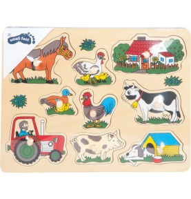 Ξύλινο Σφηνωτό Παζλ Small Foot Farming Puzzle 9 Τεμ. - μπροστά όψη