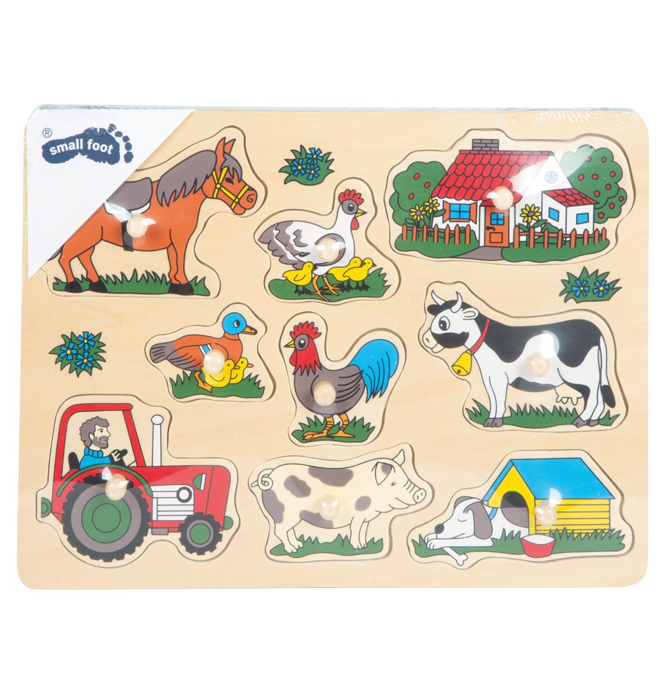 Ξύλινο Σφηνωτό Παζλ Small Foot Farming Puzzle 9 Τεμ. - μπροστά όψη