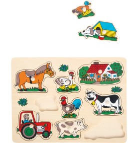 Ξύλινο Σφηνωτό Παζλ Small Foot Farming Puzzle 9 Τεμ. - λεπτομέρειες