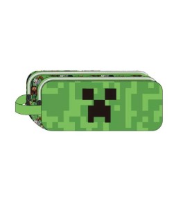 Σχολική Κασετίνα Ορθογώνια Minecraft Face & Creeper με 2 Θήκες 23 εκ.