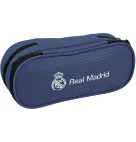 Σχολική Κασετίνα Οβάλ GIM Real Madrid Blue 23,5 εκ. - μπροστά όψη
