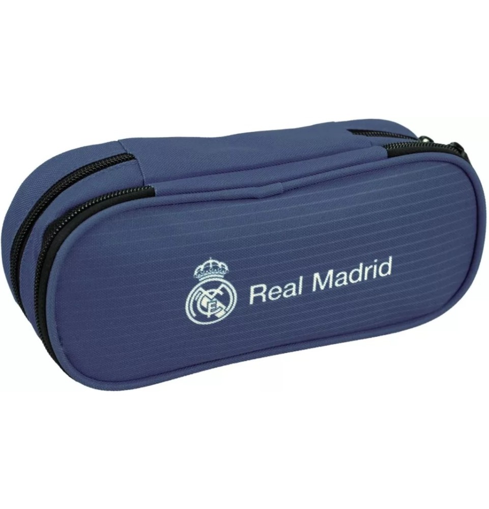 Σχολική Κασετίνα Οβάλ GIM Real Madrid Blue 23,5 εκ. - μπροστά όψη