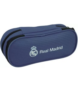 Σχολική Κασετίνα Οβάλ GIM Real Madrid Blue 23,5 εκ. - μπροστά όψη
