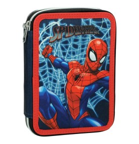 Σχολική Κασετίνα Διπλή Γεμάτη GIM Marvel Spiderman Frame 21 Τεμάχια - μπροστά όψη