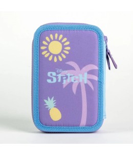 Σχολική Κασετίνα Διπλή Γεμάτη Disney Stitch & Scrump 2 Ορόφων - πίσω όψη