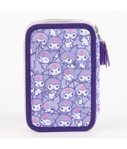 Σχολική Κασετίνα Τριπλή Γεμάτη Hello Kitty & Kuromi "Little Rebel" 3 Ορόφων - πίσω όψη