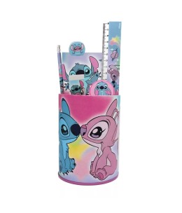 Σχολικό Σετ Δώρου Μεταλλική Μολυβοθήκη GIM Disney Lilo and Stitch Universe 7 Τεμάχια