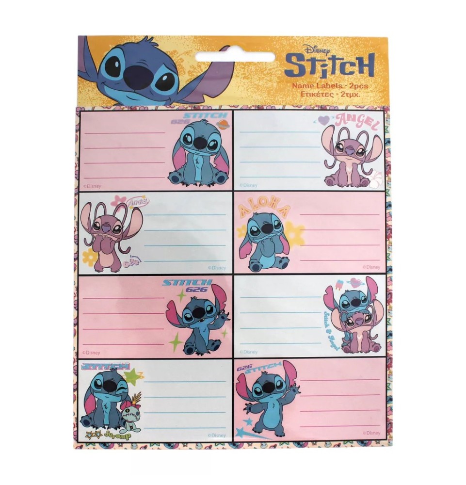 Disney Lilo & Stitch Universe Αυτοκόλλητες Ετικέτες Τετραδίων 16 Τεμάχια