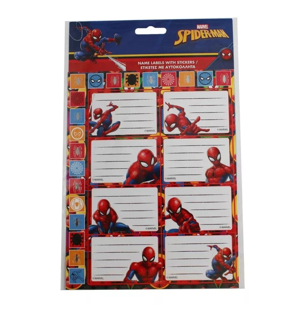 Marvel Spiderman Wall Αυτοκόλλητες Ετικέτες Τετραδίων 16 Τεμάχια