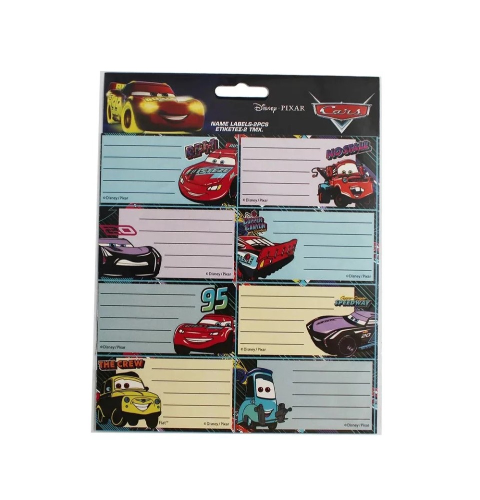 Disney Cars Lightning Αυτοκόλλητες Ετικέτες Τετραδίων 16 Τεμάχια