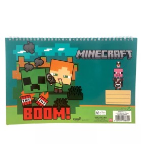Σπιράλ Μπλοκ Ζωγραφικής GIM Minecraft Boom A4 30 Φύλλα