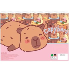 Σπιράλ Μπλοκ Ζωγραφικής Capybara Happy Life A4 30 Φύλλα