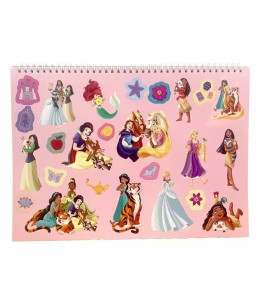 Disney Princess Life A4 Σπιράλ Βιβλίο Ζωγραφικής & Αυτοκόλλητα 40 Φύλλα - αυτοκόλλητα