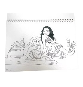 Disney Princess Life A4 Σπιράλ Βιβλίο Ζωγραφικής & Αυτοκόλλητα 40 Φύλλα - ζωγραφιά 1