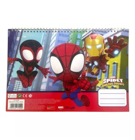 Spiderman Spidey Web A4 Σπιράλ Βιβλίο Ζωγραφικής & Αυτοκόλλητα 40 Φύλλα