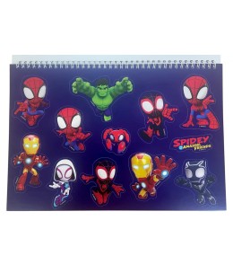 Spiderman Spidey Web A4 Σπιράλ Βιβλίο Ζωγραφικής & Αυτοκόλλητα 40 Φύλλα - αυτοκόλλητα