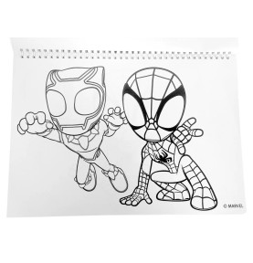 Spiderman Spidey Web A4 Σπιράλ Βιβλίο Ζωγραφικής & Αυτοκόλλητα 40 Φύλλα - ζωγραφιά 1