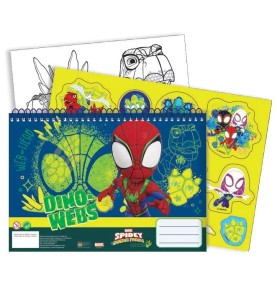 Spiderman Spidey Dino-Webs A4 Σπιράλ Βιβλίο Ζωγραφικής & Αυτοκόλλητα 40 Φύλλα - λεπτομέρειες