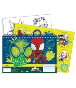 Spiderman Spidey Dino-Webs A4 Σπιράλ Βιβλίο Ζωγραφικής & Αυτοκόλλητα 40 Φύλλα - λεπτομέρειες